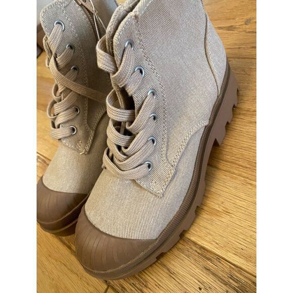 NWT Universal Thread Canvas Rubber High-Top Lace-Up Boots With Side Zipper sz 7 - Picture 3 of 7
